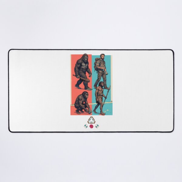 Item preview, The Missing Link Evolution Funny Bigfoot and Human Print Design designed and sold by Whimsy Trail Co.