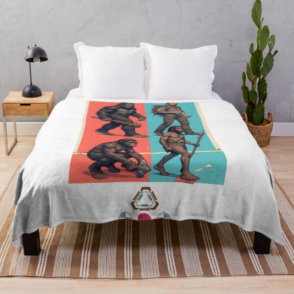Item preview, The Missing Link Evolution Funny Bigfoot and Human Print Design designed and sold by Whimsy Trail Co.