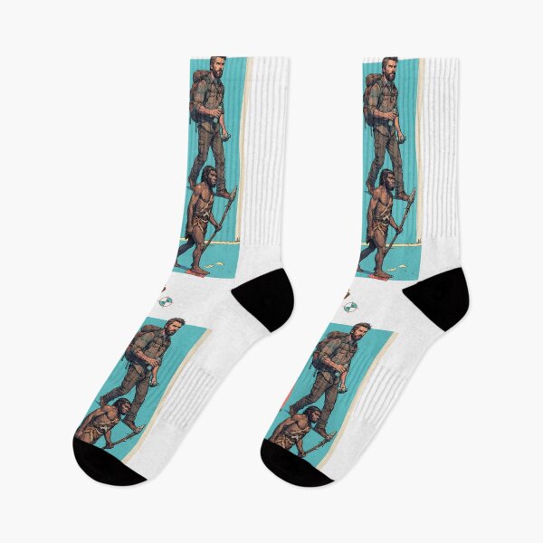 Item preview, The Missing Link Evolution Funny Bigfoot and Human Print Design designed and sold by Whimsy Trail Co.