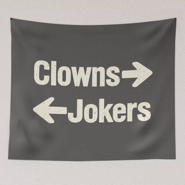 Item preview, Clowns and Jokers (Opposing Arrows) - Distressed Retro Directional Sign designed and sold by ModdiesColors.