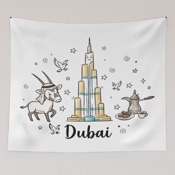 Item preview, Cute Burj Khalifa Dubai Doodle Art designed and sold by RamyGallery.