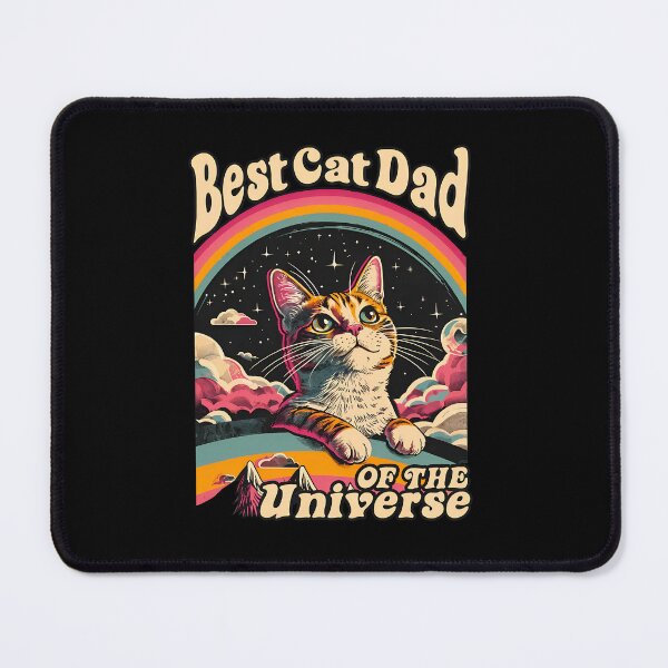 Item preview, Best Cat Dad Of The Universe Retro Rainbow Cat Art designed and sold by Dmo3HarkoArt.