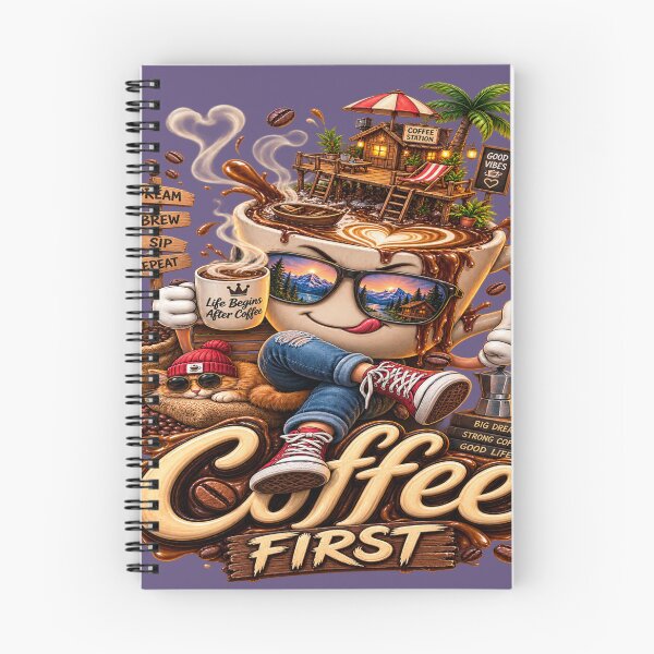 Item preview, Coffee First – Life Begins After Coffee | Funny Coffee Lover Design designed and sold by DoodleWorld Studio .