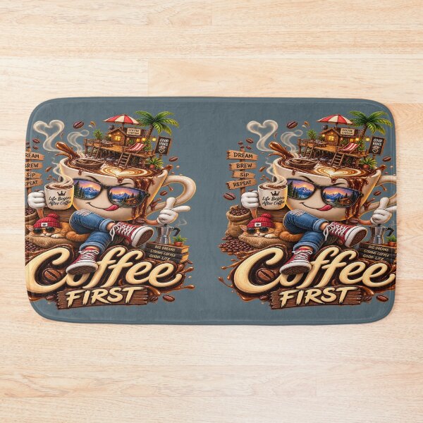 Item preview, Coffee First – Life Begins After Coffee | Funny Coffee Lover Design designed and sold by DoodleWorld Studio .