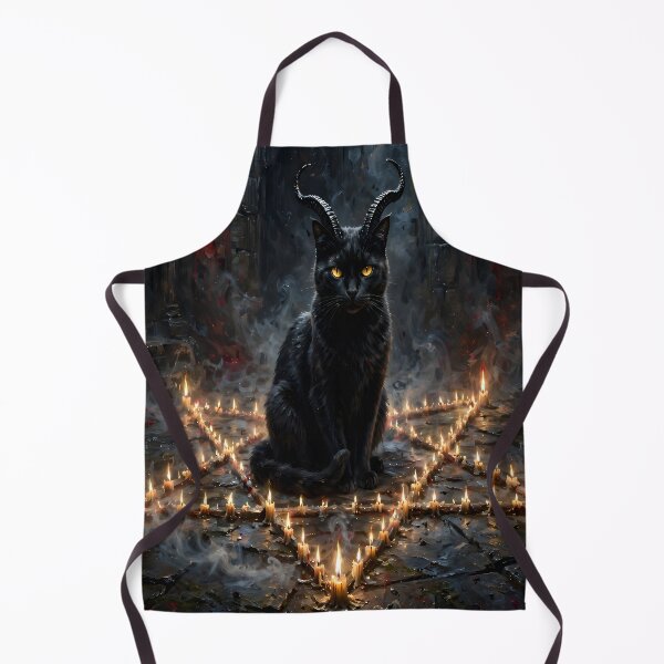Item preview, Horned Black Cat Occult Ritual | Gothic Demon Feline Dark Fantasy Art designed and sold by cr6zym1nd.