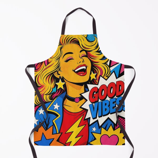 Item preview, Pop Art “Good Vibes” Girl – Bold Comic Style Portrait with Positive Energy designed and sold by MFMart.