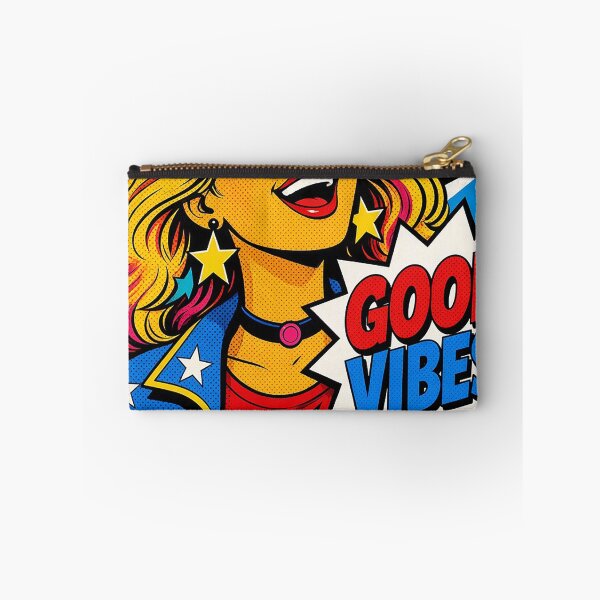 Item preview, Pop Art “Good Vibes” Girl – Bold Comic Style Portrait with Positive Energy designed and sold by MFMart.