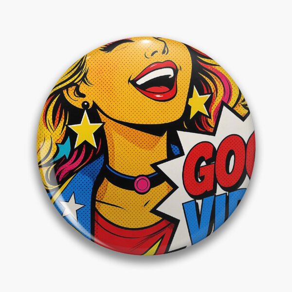 Item preview, Pop Art “Good Vibes” Girl – Bold Comic Style Portrait with Positive Energy designed and sold by MFMart.