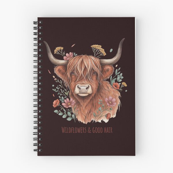 Item preview, Wildflowers & Good Hair Highland Cow designed and sold by Sezee.