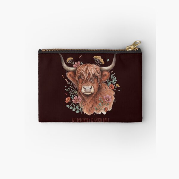 Item preview, Wildflowers & Good Hair Highland Cow designed and sold by Sezee.