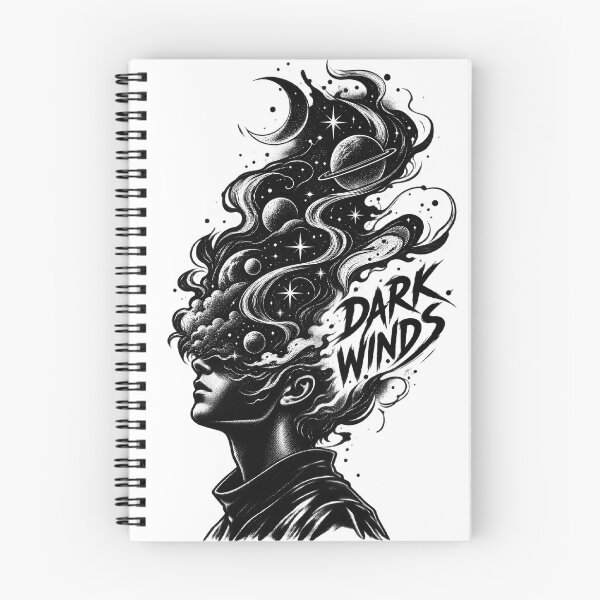 Item preview, Dark Winds Surreal Cosmic Mind Galaxy Dark Aesthetic Linework Art designed and sold by Shakhbata-1.