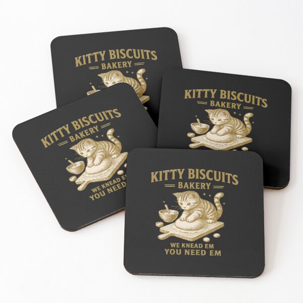 Item preview, Kitty Biscuits Bakery Cute Cat Kneading Dough Art designed and sold by Dmo3HarkoArt.