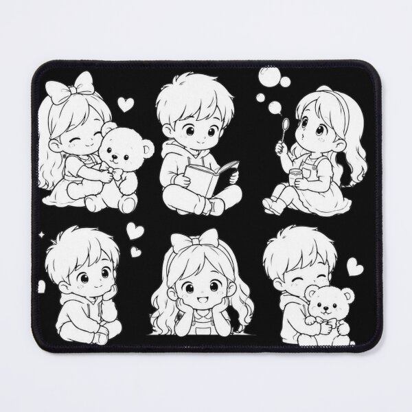 Item preview, Cute Kawaii Boy & Girl Coloring Page | Adorable Kids Line Art | Printable Coloring Design designed and sold by KeerthiCuteFind.