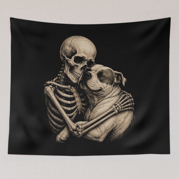Item preview, Skeleton Pitbull Embrace Design Halloween designed and sold by rafaeltto.