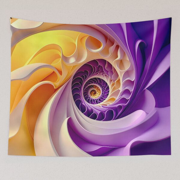 Item preview, Vibrant Spiral Swirl Design in Purple and Yellow designed and sold by Vicky Brago-Mitchell®.