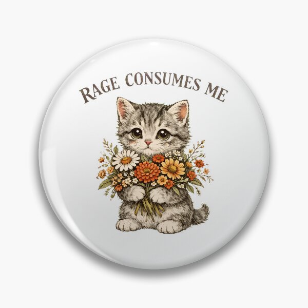 Item preview, Rage Consumes Me Cute Kitten Flower Bouquet designed and sold by Dmo3HarkoArt.