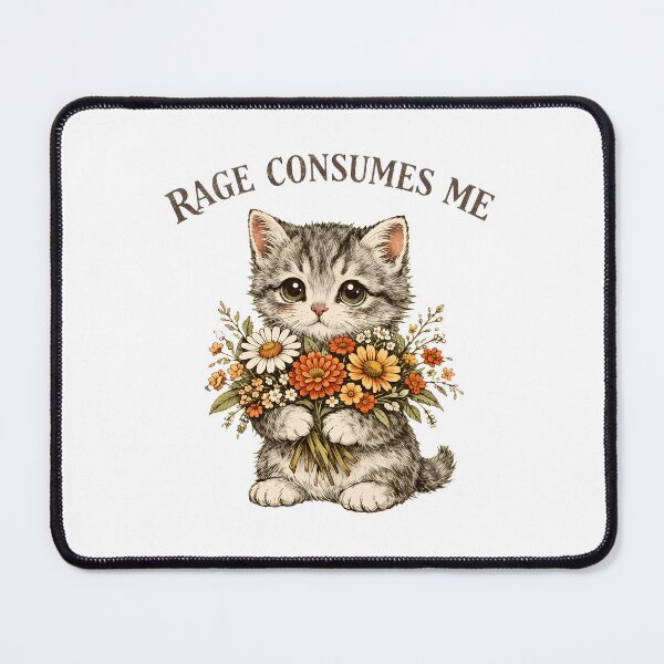 Item preview, Rage Consumes Me Cute Kitten Flower Bouquet designed and sold by Dmo3HarkoArt.