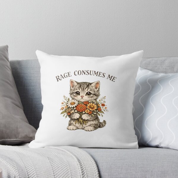 Item preview, Rage Consumes Me Cute Kitten Flower Bouquet designed and sold by Dmo3HarkoArt.