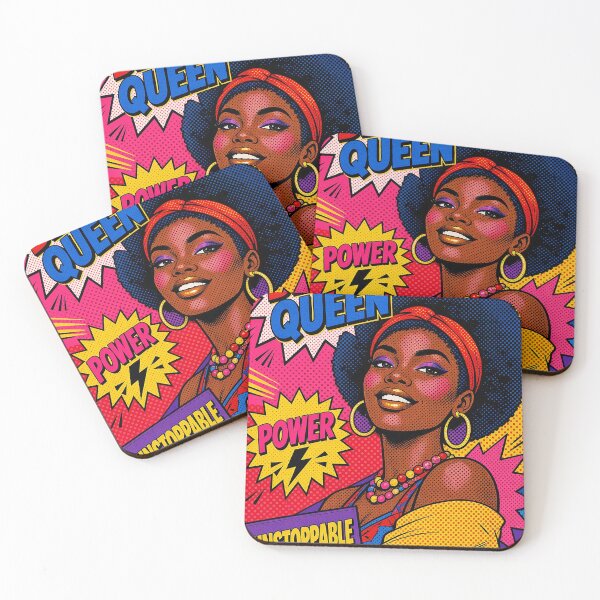 Item preview, Powerful Pop Art “Black Queen” – Confident Empowering Portrait with Bold Text designed and sold by MFMart.