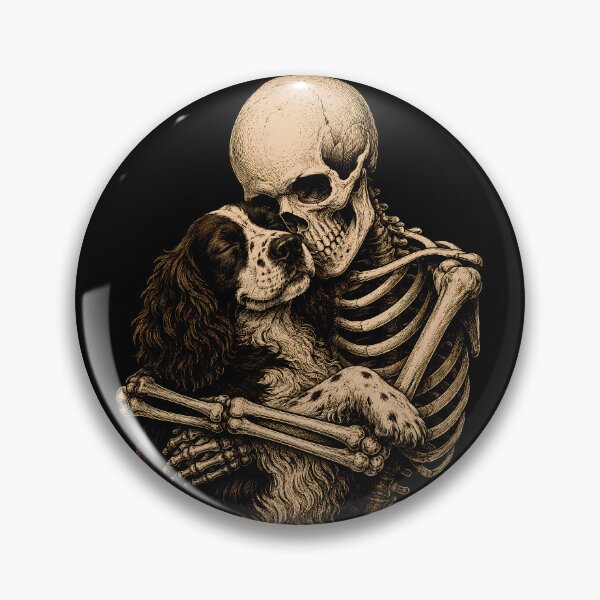 Item preview, Skeleton and English Springer Spaniel Embrace Graphic Art Halloween designed and sold by rafaeltto.