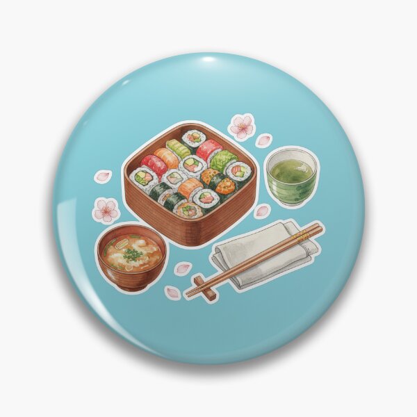 Item preview, Watercolor Sushi Bento Box and Green Tea designed and sold by BlurBlurDesign.