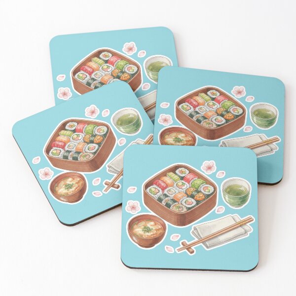 Item preview, Watercolor Sushi Bento Box and Green Tea designed and sold by BlurBlurDesign.