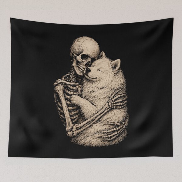 Item preview, Skeleton Eskimo Dog Embrace Design Samoyed Halloween designed and sold by rafaeltto.