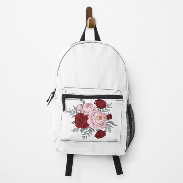 Item preview, Dark Vintage Floral - Red Roses and Pink Peonies Bouquet designed and sold by Dzblack.