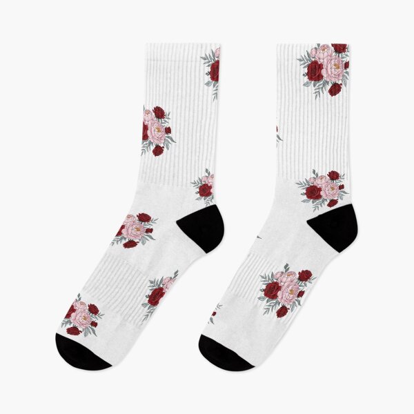 Item preview, Dark Vintage Floral - Red Roses and Pink Peonies Bouquet designed and sold by Dzblack.