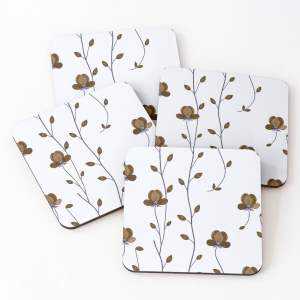 Item preview, Brown Flowers and Delicate Vines Minimal Botanical Seamless Pattern designed and sold by LYAN-STORE.