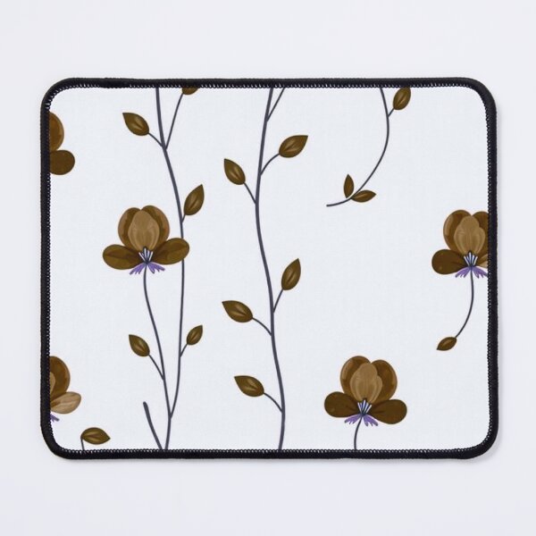 Item preview, Brown Flowers and Delicate Vines Minimal Botanical Seamless Pattern designed and sold by LYAN-STORE.