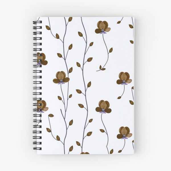 Item preview, Brown Flowers and Delicate Vines Minimal Botanical Seamless Pattern designed and sold by LYAN-STORE.