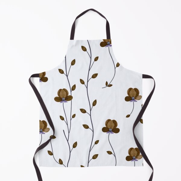 Item preview, Brown Flowers and Delicate Vines Minimal Botanical Seamless Pattern designed and sold by LYAN-STORE.