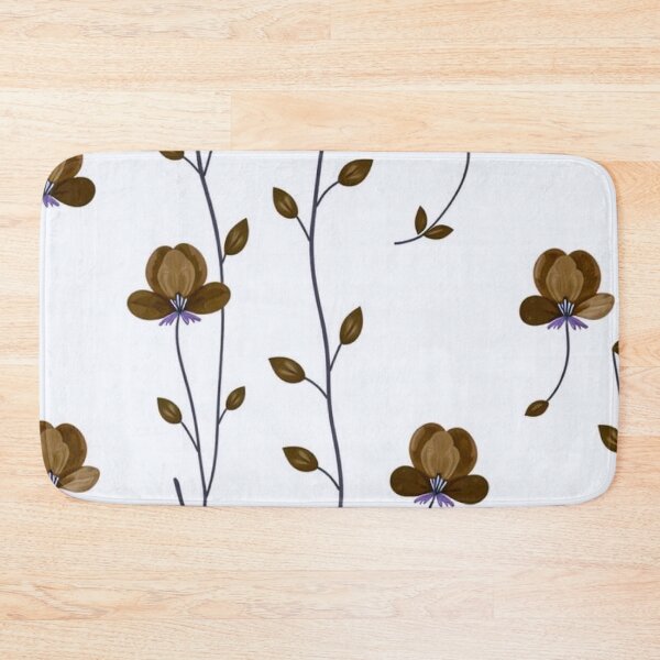 Item preview, Brown Flowers and Delicate Vines Minimal Botanical Seamless Pattern designed and sold by LYAN-STORE.