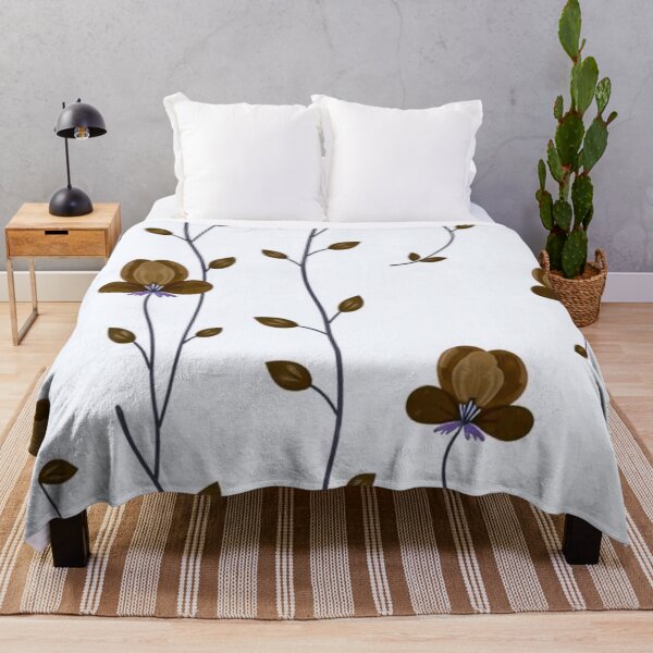 Item preview, Brown Flowers and Delicate Vines Minimal Botanical Seamless Pattern designed and sold by LYAN-STORE.