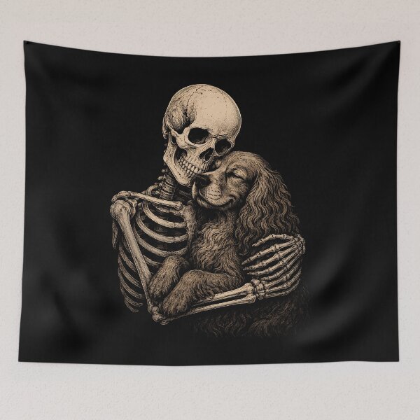 Item preview, Skeleton Cocker Spaniel Dog Embrace T-Shirt Design Halloween designed and sold by rafaeltto.