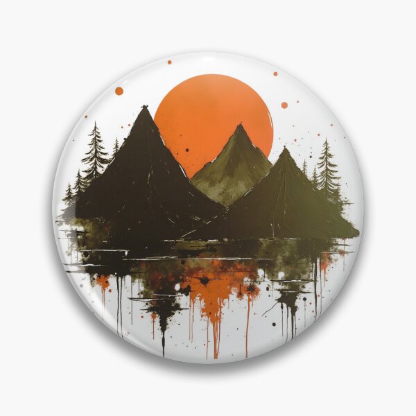 Item preview, Mystic Mountain Dusk: A Grunge Sunset Canvas designed and sold by GabeMountainArt.