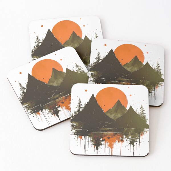 Item preview, Mystic Mountain Dusk: A Grunge Sunset Canvas designed and sold by GabeMountainArt.