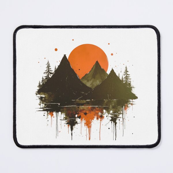 Item preview, Mystic Mountain Dusk: A Grunge Sunset Canvas designed and sold by GabeMountainArt.