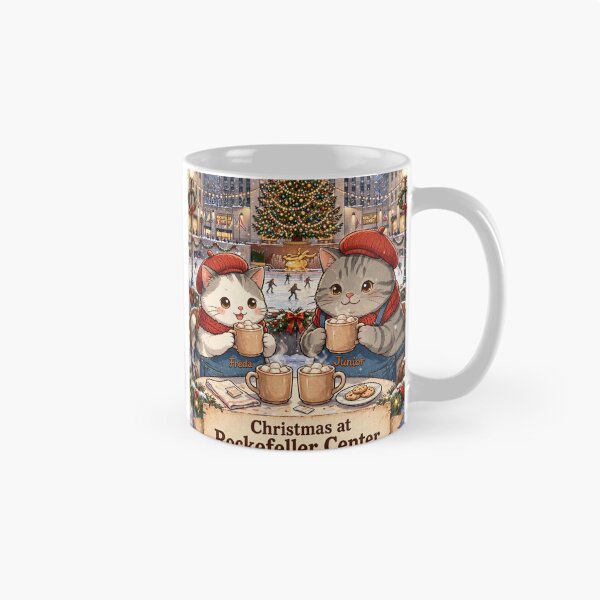Item preview, Freda and Junior Christmas at Rockefeller Center - Kawaii Hot Cocoa Cats designed and sold by MAISON SYLVIE.