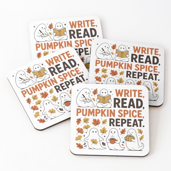Item preview, Write Read Pumpkin Spice Repeat Spooky Bookish Fall designed and sold by OakAndThread.