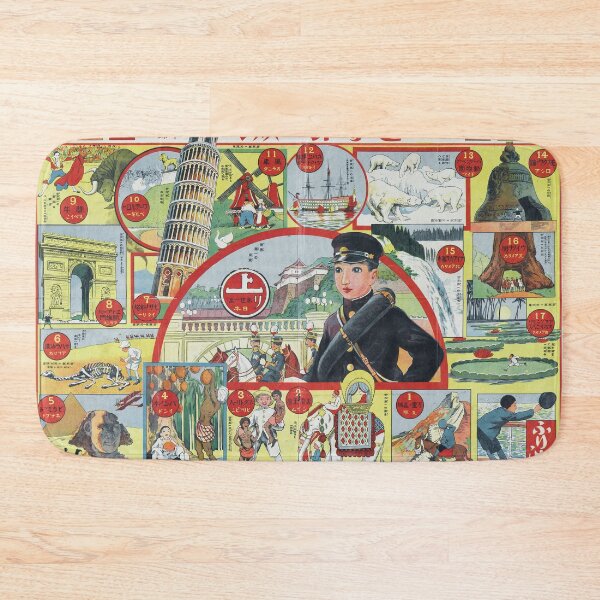 Item preview, Vintage Japanese Sugoroku World Travel Illustration designed and sold by The Archive Alchemist.