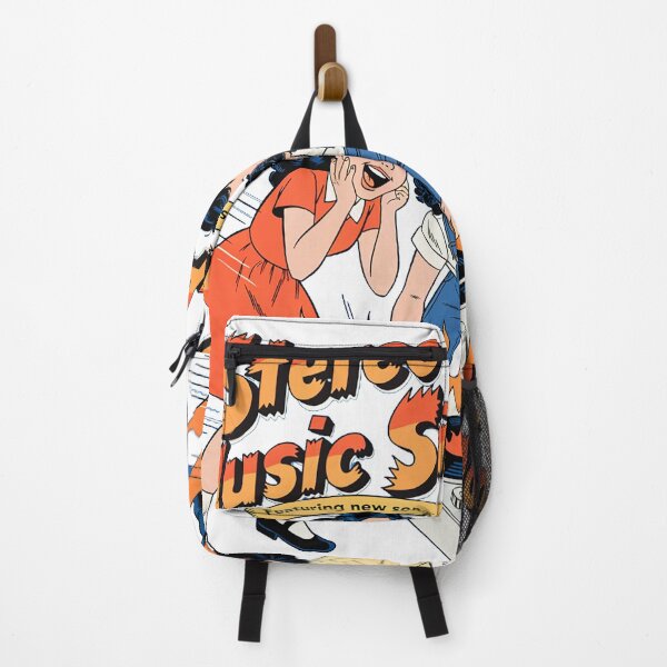 Item preview, "Stereo Devil’s Music Sing-Along! Vintage Kids Grooving to Flaming Record Player Art | Retro Rock ‘n’ Roll Poster Featuring New Songs & Lyrics" designed and sold by CHRONIN.