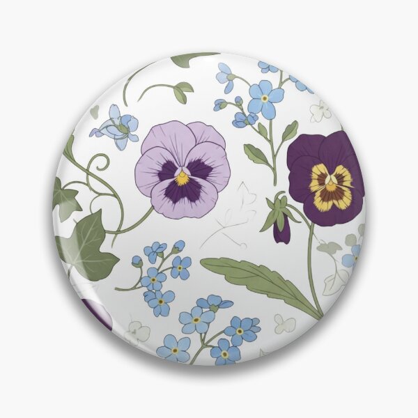 Item preview, Victorian Floral Pattern - Vintage Pansies and Forget Me Nots designed and sold by Dzblack.
