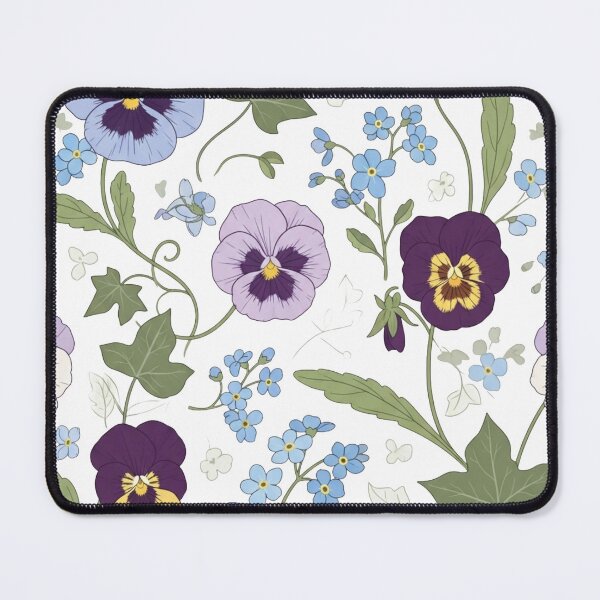 Item preview, Victorian Floral Pattern - Vintage Pansies and Forget Me Nots designed and sold by Dzblack.