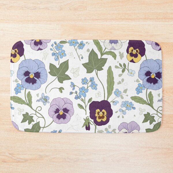 Item preview, Victorian Floral Pattern - Vintage Pansies and Forget Me Nots designed and sold by Dzblack.