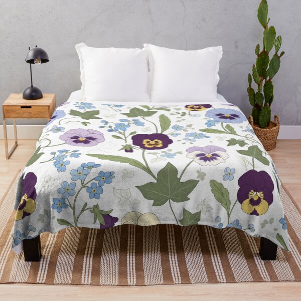 Item preview, Victorian Floral Pattern - Vintage Pansies and Forget Me Nots designed and sold by Dzblack.