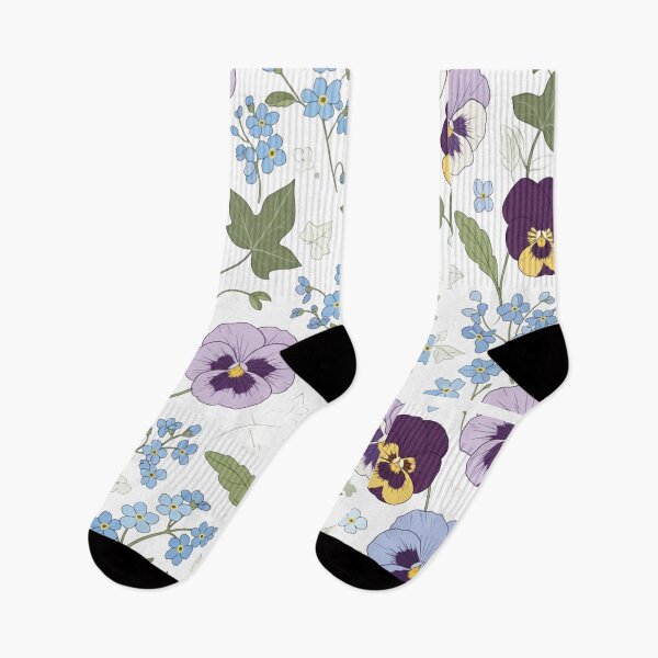 Item preview, Victorian Floral Pattern - Vintage Pansies and Forget Me Nots designed and sold by Dzblack.