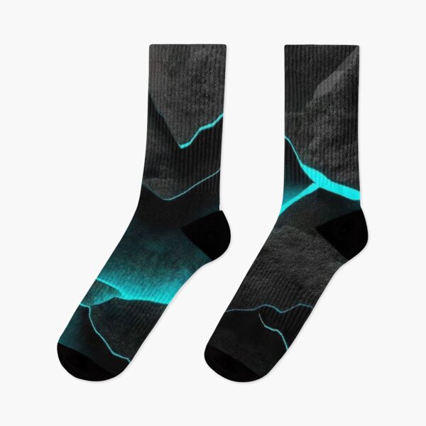 Item preview, Glowing Neon Cyan Cracks in Dark Obsidian Rock Abstract Texture designed and sold by LYAN-STORE.