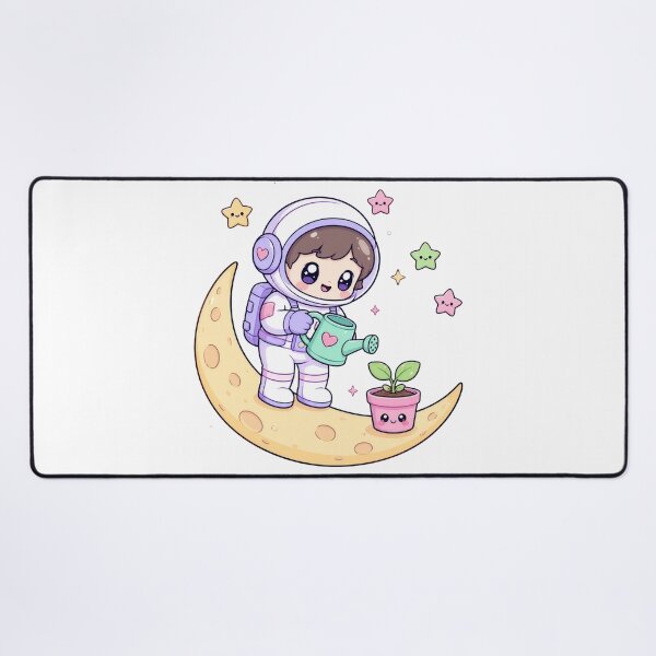 Item preview, Kawaii Astronaut Watering Plant on Moon | Cute Space Garden designed and sold by ASTROVIA .